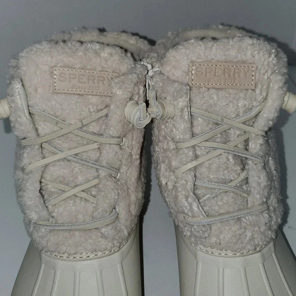 Sperry Cream Saltwater Sherpa Side Zip Women's Size 7 - Picture 8 of 11